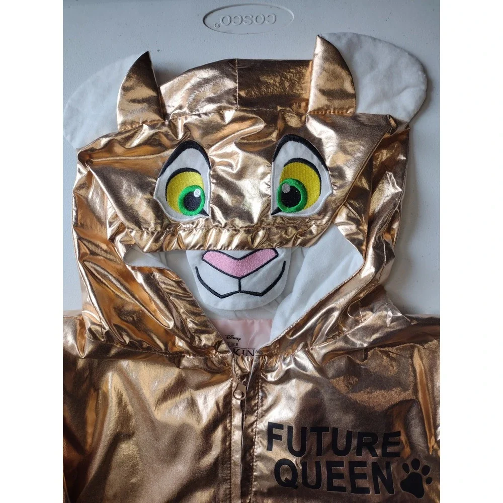 Disney The Lion King Nala Future Queen Gold Metallic Hooded Rain Jacket Kids‎ XL